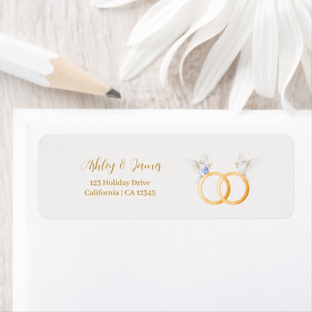 Étiquette Mariage ADELLE Simple Dusk Blue Couple (En situation)