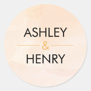 Étiquette Mariage Apricot, étiquette cadeau Peach