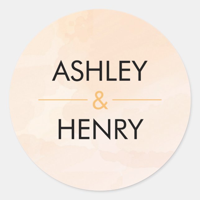 Étiquette Mariage Apricot, étiquette cadeau Peach (Devant)