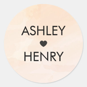 Étiquette Mariage Apricot, étiquette cadeau Peach