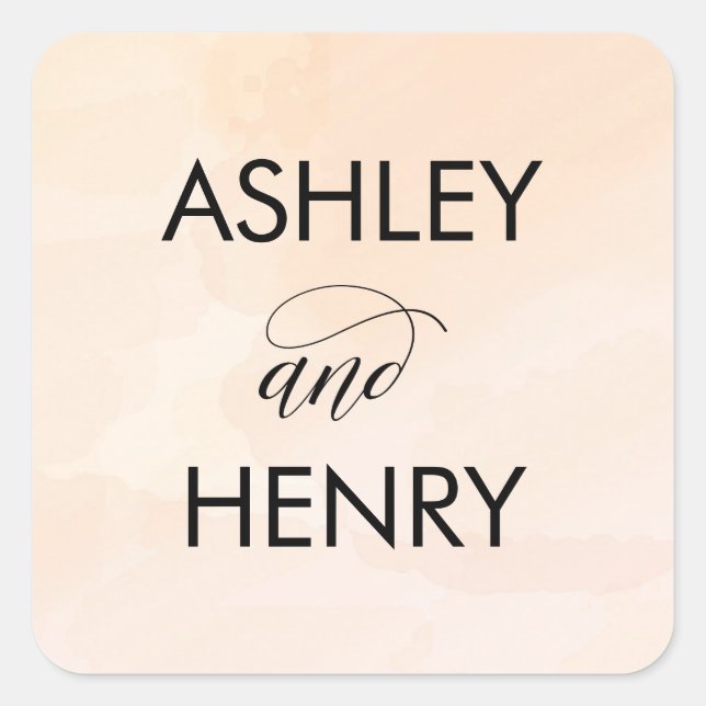 Étiquette Mariage Apricot, étiquette cadeau Peach (Devant)