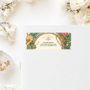 Étiquette Mariage Art Nouveau Floral Vintage