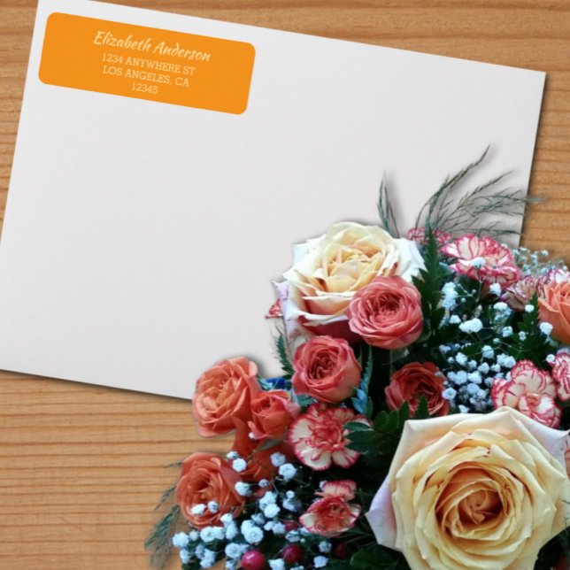 Étiquette Mariage au coucher de soleil orange (Créateur téléchargé)