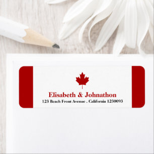 Étiquette Mariage au Drapeau Canadien