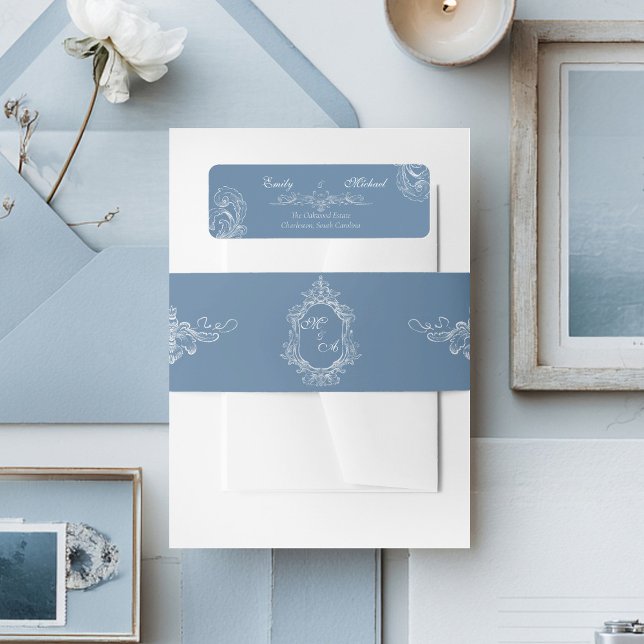 Étiquette Mariage Baroque Vintage Damassé (Créateur téléchargé)