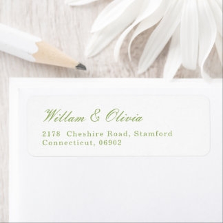 Étiquette Mariage Blanc et Vert