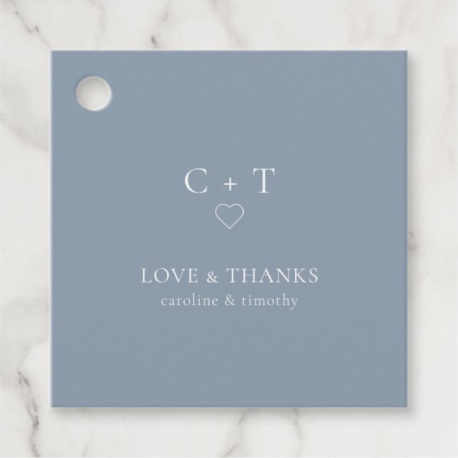 Étiquette Mariage bleu foncé en Merci Favor (Devant)