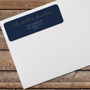 Étiquette Mariage bleu opulent