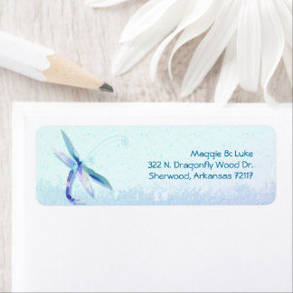 Étiquette Mariage Blue Dragonfly