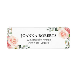 Étiquette Mariage botanique géométrique rose pâle