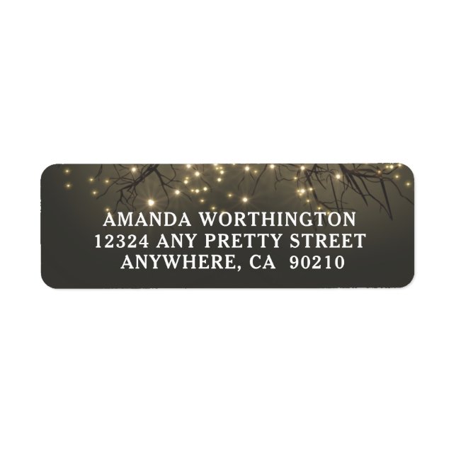 Étiquette Mariage campagnard de branches d'arbre rustique (Devant)