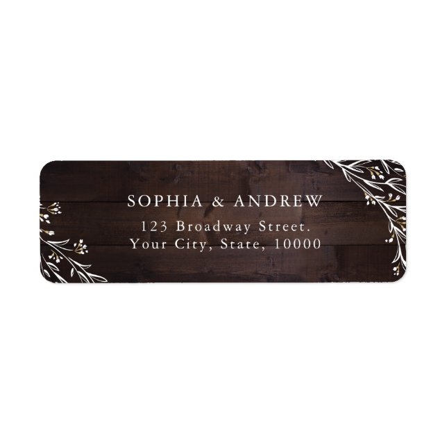 Étiquette Mariage campagnard Floral Boho Rustique Grange Boi (Devant)