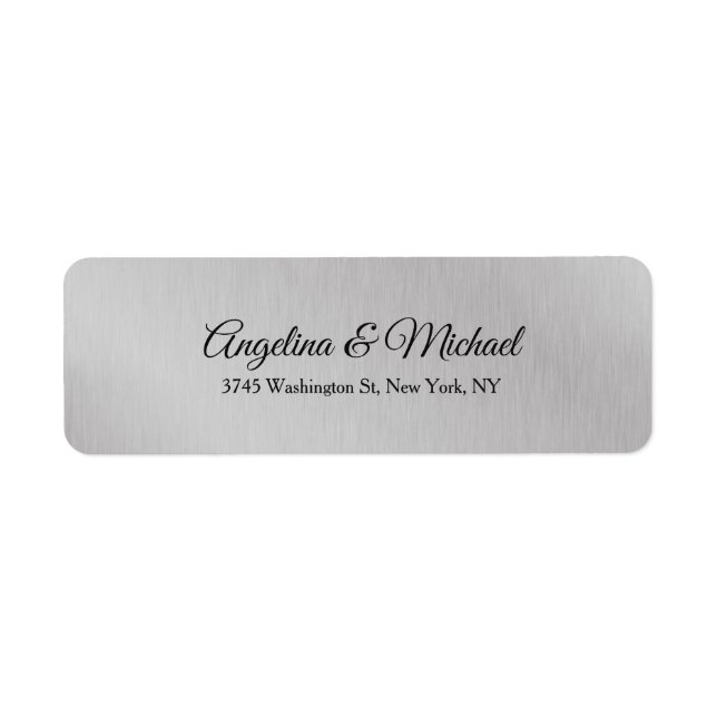Étiquette Mariage classique élégant gris clair (Devant)