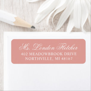 Étiquette Mariage Classique Élégant Rose Gold Script