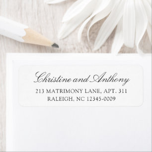 Étiquette Mariage Classique Noir et Blanc Old Money