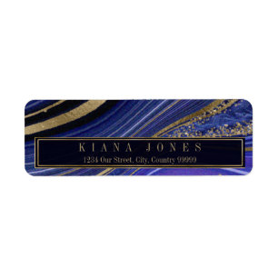 Étiquette Mariage d'âge Abstrait V1, minuit ID827