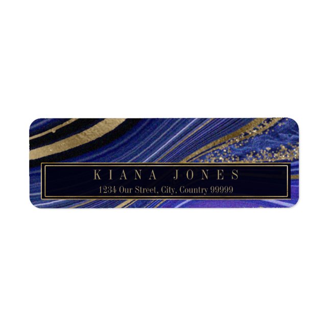 Étiquette Mariage d'âge Abstrait V1, minuit ID827 (Devant)