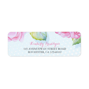 Étiquette Mariage d'aquarelle rose