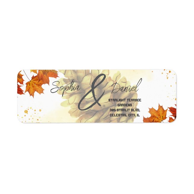 Étiquette mariage d'automne Brown (Devant)