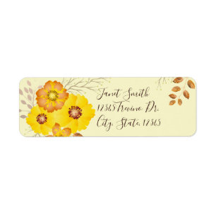 Étiquette Mariage de automne rustique Roses sauvages Jaunes