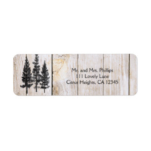 Étiquette Mariage de campagne en bois simple rustique avec d