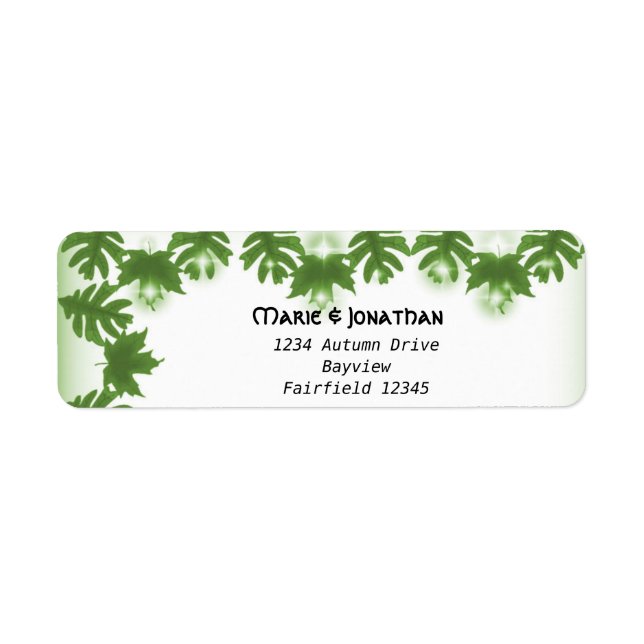 Étiquette Mariage de canopée de chêne d'été rustique (Devant)