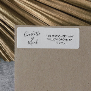 Étiquette Mariage de coeur tiré à la main