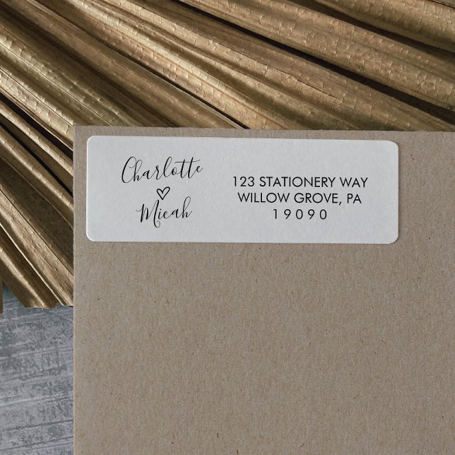 Étiquette Mariage de coeur tiré à la main (Créateur téléchargé)