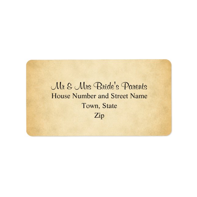 Étiquette Mariage de conception de Motif de parchemin (Devant)