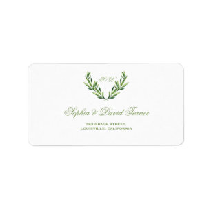 Étiquette Mariage de courme Emerald Green Watercolor