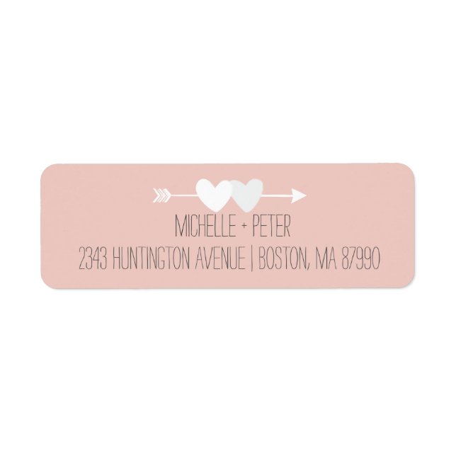 Étiquette Mariage de deux coeurs (Devant)