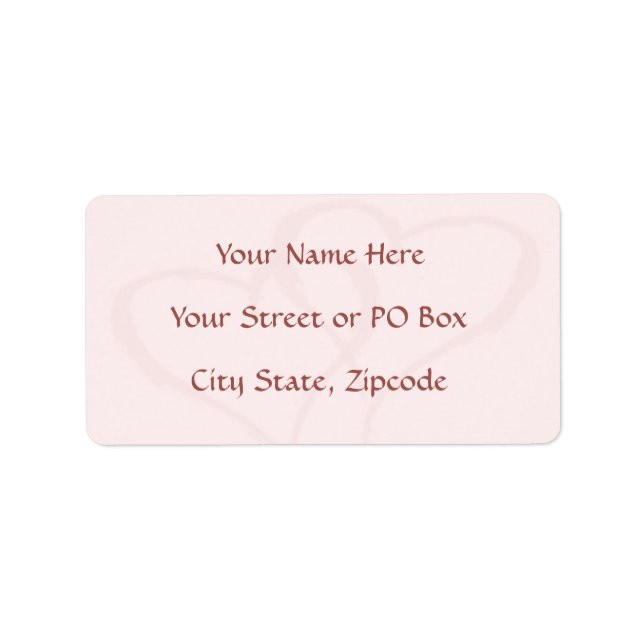 Étiquette Mariage de deux coeurs (Devant)