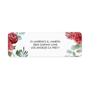 Étiquette Mariage de feuillage Rose de Bourgogne