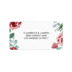Étiquette Mariage de feuillage Rose de Bourgogne