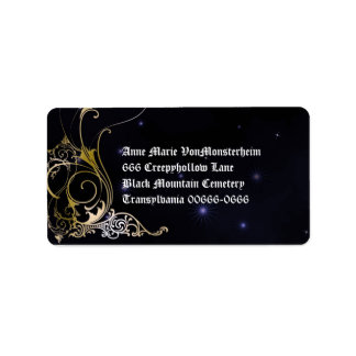Étiquette Mariage de goth officiel Gold Scroll