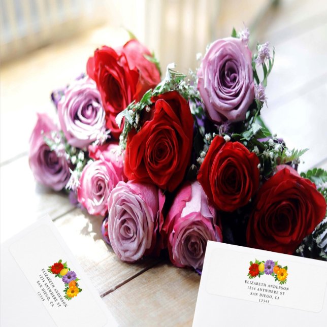 Étiquette Mariage de jardin floral de agrumes (Créateur téléchargé)