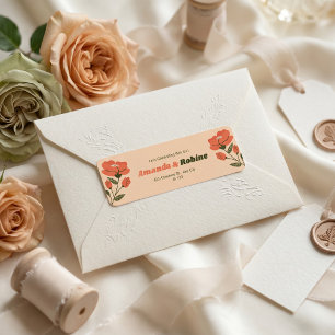 Étiquette Mariage de Jardin Floral Rétro Vintage