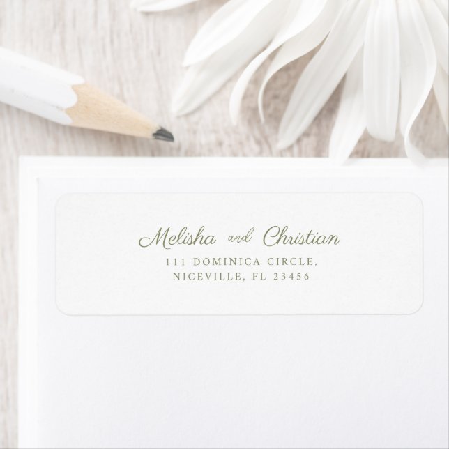 Étiquette Mariage de l'étiquette de l'adresse de retour. (En situation)
