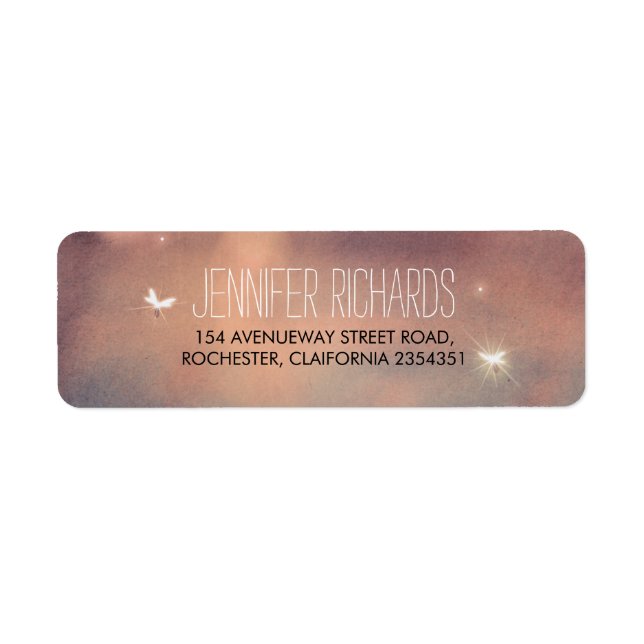 Étiquette Mariage de lucioles Rustique (Devant)