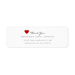 Étiquette Mariage de Merci Delciate Red Heart