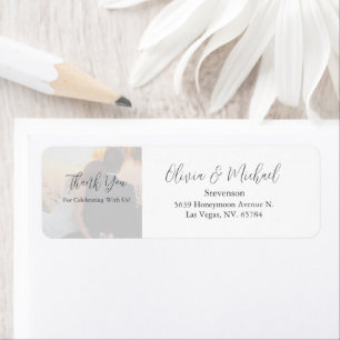 Étiquette Mariage de Merci photo personnalisé
