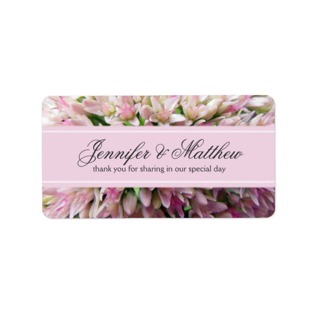 Étiquette Mariage de Merci rose en fusain (Devant)