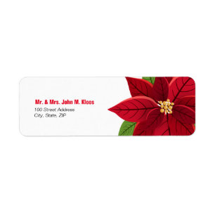 Étiquette Mariage de Noël Poinsettia