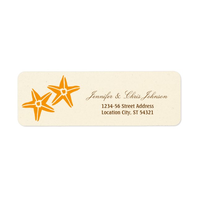 Étiquette Mariage de plage d'été Starfish Couple (Devant)