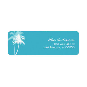 Étiquette Mariage de plage tropical de palmiers