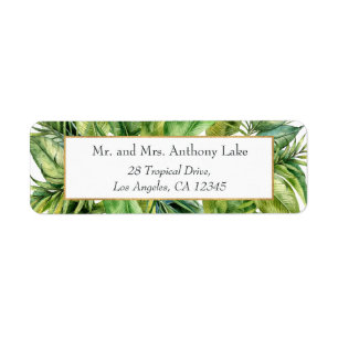 Étiquette Mariage de plage tropical floral aquarelle