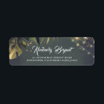 Étiquette Mariage de plage tropicale<br><div class="desc">Palmiers et lampadaires mariages de bord de mer étiquettes de adresse</div>