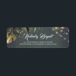 Étiquette Mariage de plage tropicale<br><div class="desc">Palmiers et lampadaires mariages de bord de mer étiquettes de adresse</div>