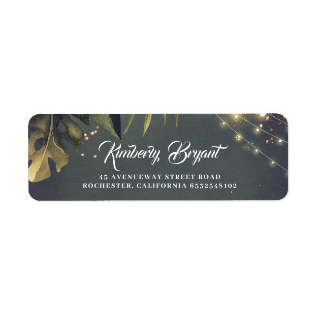 Étiquette Mariage de plage tropicale (Devant)