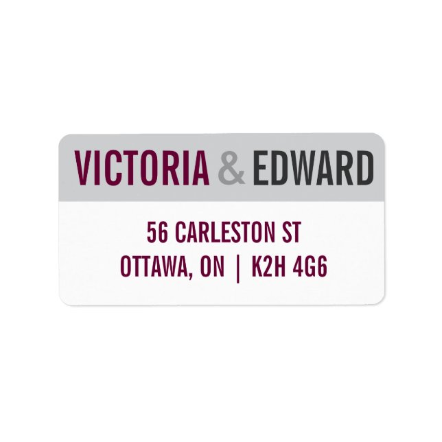 Étiquette mariage de polices modernes (Devant)